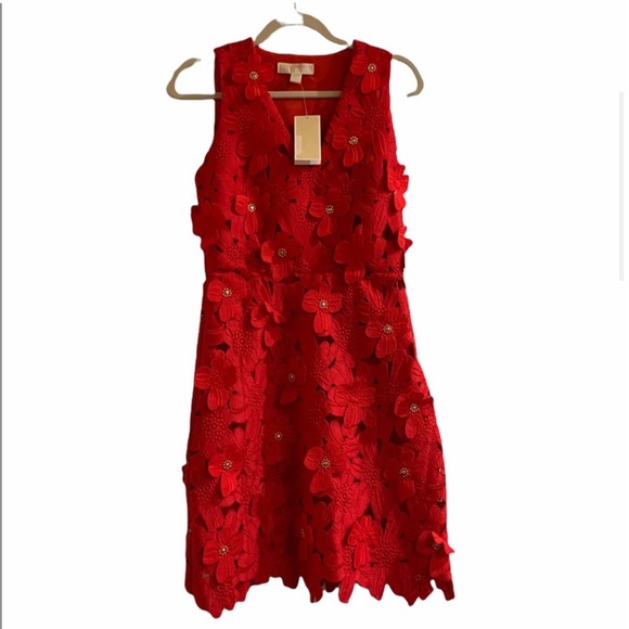 BRAND NEW Michael Kors MINI DRESS WITH FLORAL EMBROIDERY NWT - Picture 3 of 8